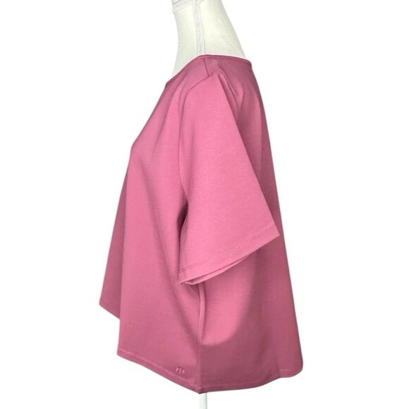 Betabrand Women’s NWT Mauve Purple Boat Neck Short Sleeve Boxy Hi-Low Top XL/C47 - Picture 2 of 11